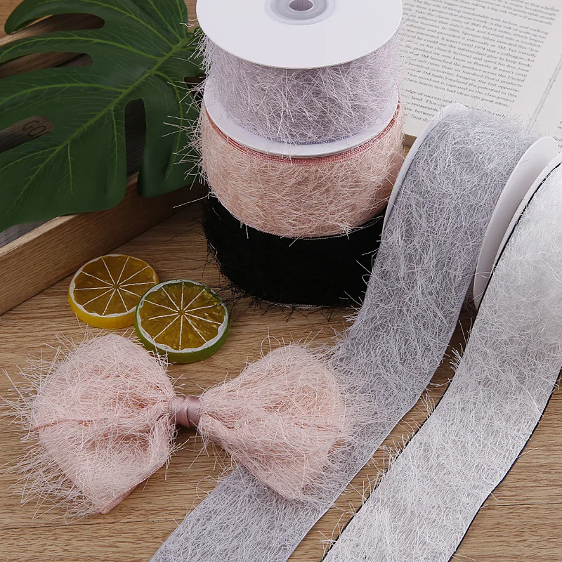 

10 Yards 50MM Fluffy Yarn Single Color Ribbon Hair Bows DIY Crafts Handmade Accessories Material Gift Wrapping Sewing Materia