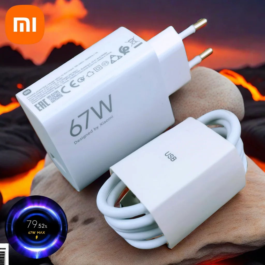 Original Xiaomi Charger 67W Turbo Fast Charge EU Gan Adapter For Poco X6 Pro X5 F5 Mi 14 13 12s Redmi K60 K50 K60E Mobile Phone