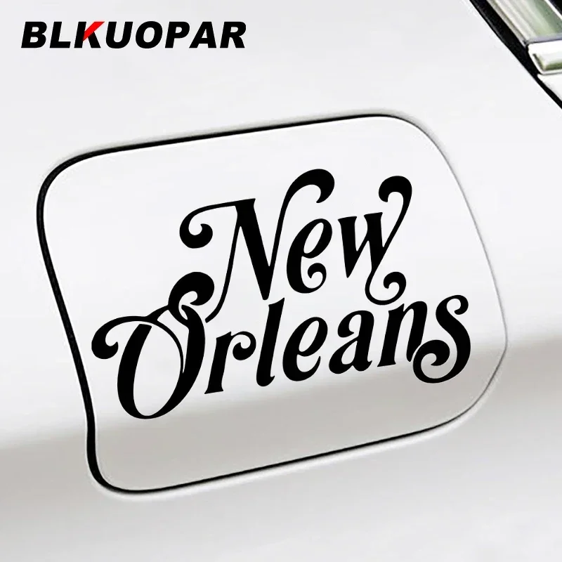 BLKUOPAR مدينة نيو أورليانز في جنوب لويزيانا الولايات المتحدة نص ليزر ملصق مائي مقاوم للماء ملصقات السيارات لوح التزلج التسمية