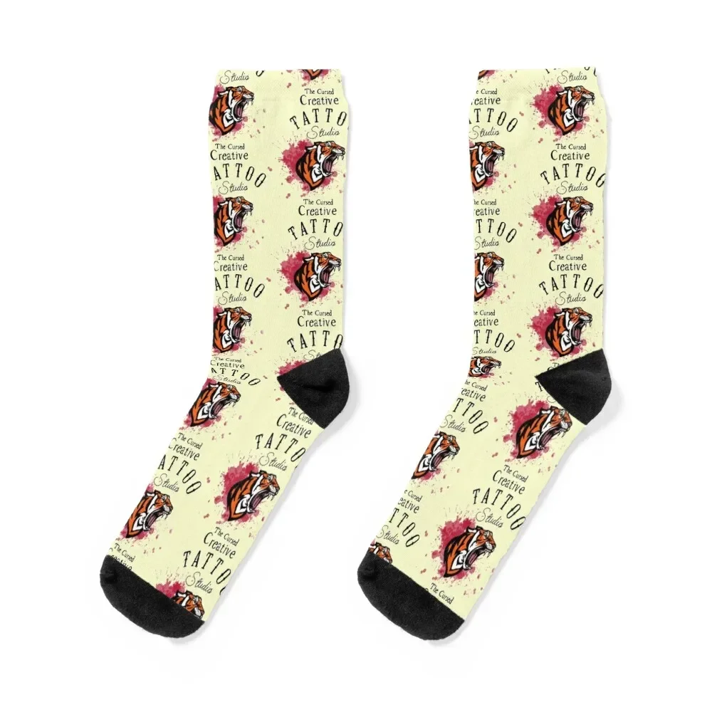 

Tattoo Studio Tiger (Yellow) Socks hip hop funny sock loose Designer Man Socks Women's