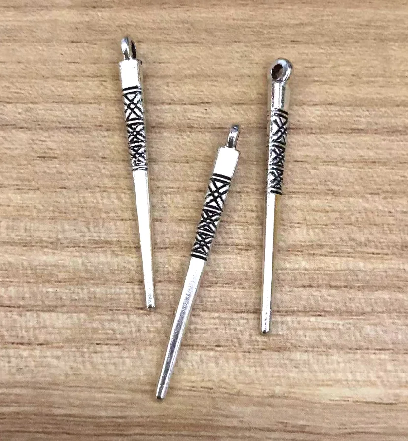 

20pcs 35*3.2mm needle type pendants handmade accessories Zinc alloy metal HW4030