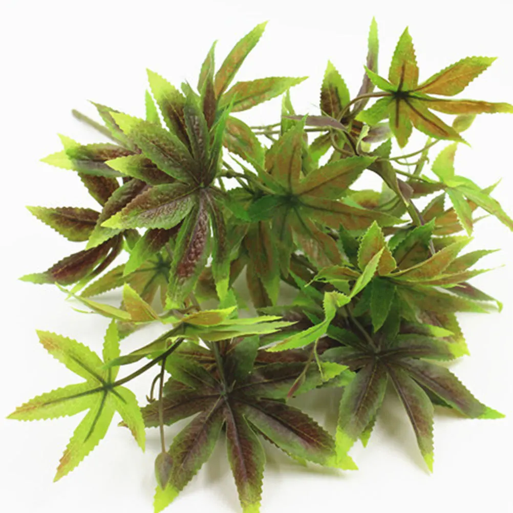

2Pcs Simulation Maple Leaf Plant Lifelike Brown Artificial Plant Holiday Tree Ornament Home Decor Lifelike Maple Leaves