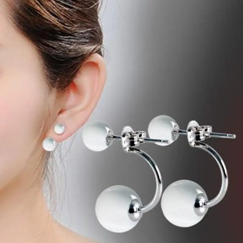 925 Silver Needle Natural Stone Stud Earrings For Women 2024 Trending Women\'s Crystal Pearl Black Red Beads Earrings Jewelry Z40