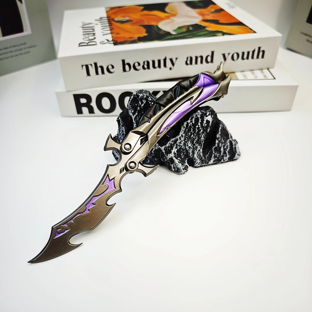 22cm Valorant Reaver 3.0 Butterfly-Messer Metall-Klappmesser-Modell – Gaming-Fan-Trainingsspielzeug, Sammlerstück und Ausstellungsstück – Detail 14