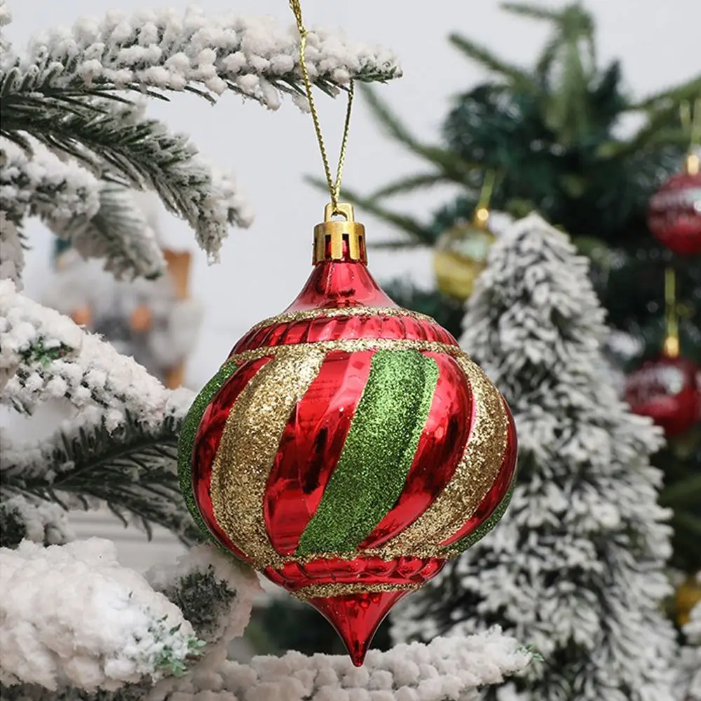 6 pçs inquebrável pintado bolas de natal pingente plástico elegante galvanizado pendurado bolas conjunto reutilizável feliz natal decoração