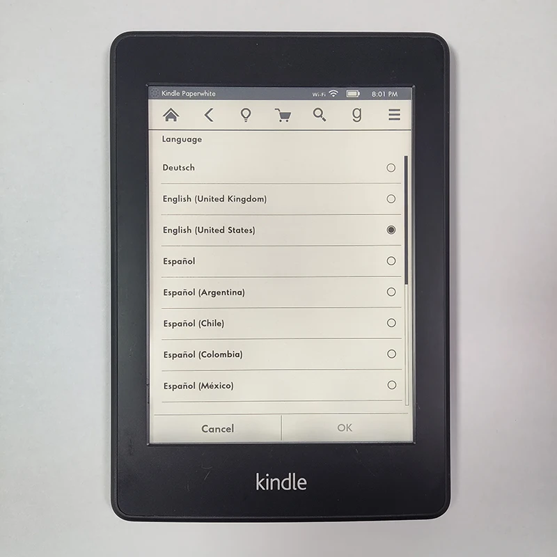 Kindle Paperwhite 1st 6th With Backlight Reading At Night 6 inch Ink Touch E-ink Ebook Multinational Languages E-Book Reader