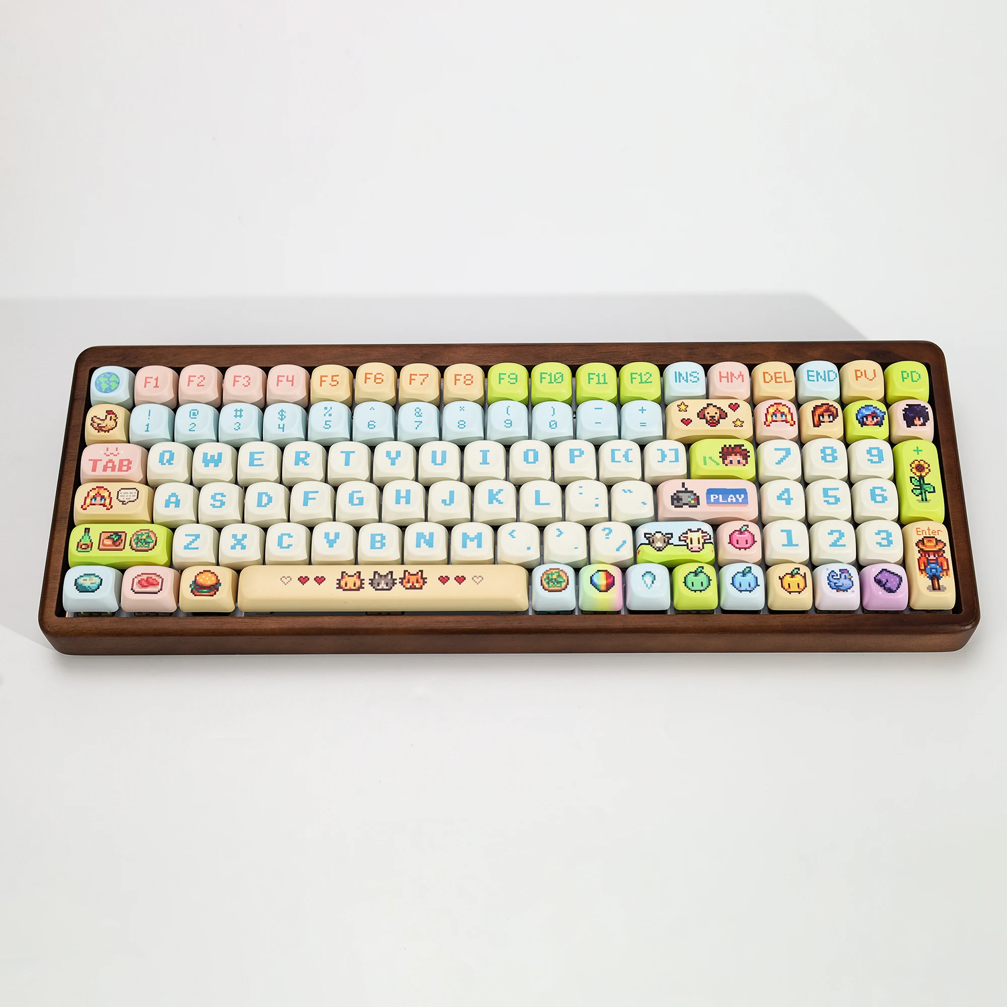 KBDiy Stardew Valley Themen-Keycaps Niedliche Anime Retro PBT KOA MOA Profil Alice ISO Tastenkappen Maßanfertigung für 60% Gamer Mechanische Tastatur – Detail 5