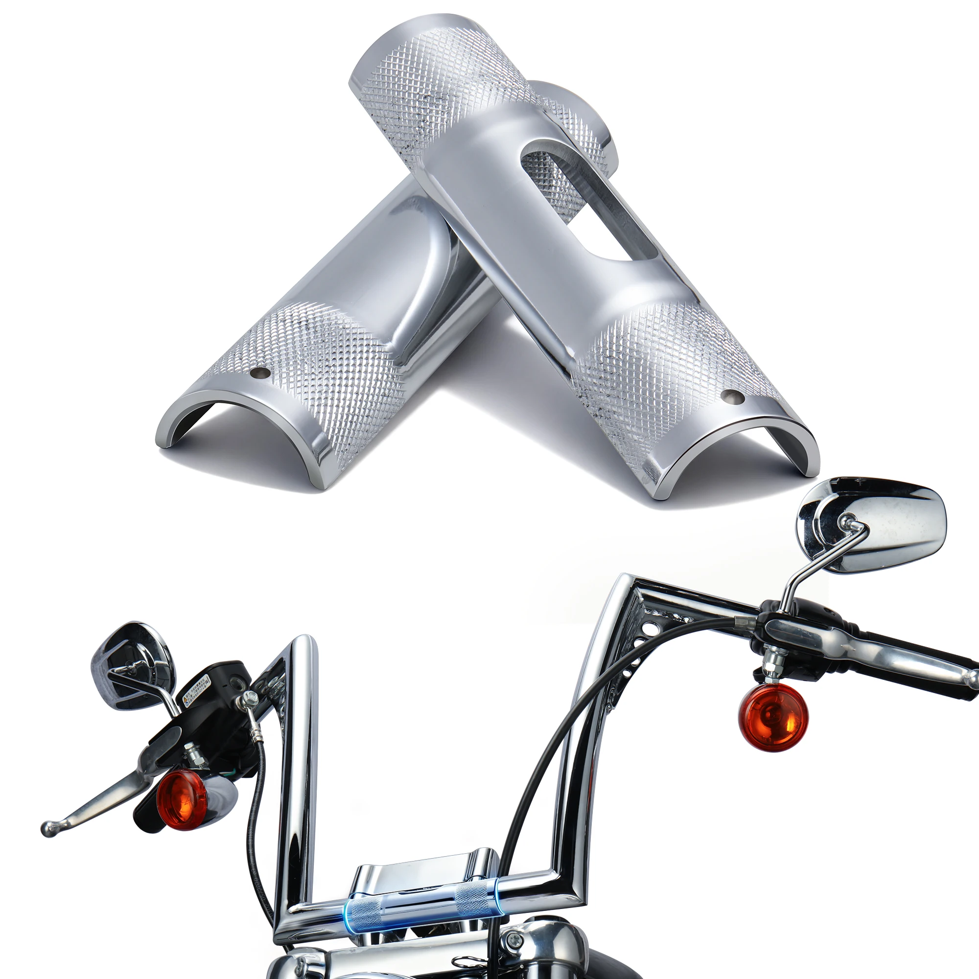

Motorcycle 1 Inch to 1.25 Inch Handlebar Riser Clamp Adapter for Harley 1" Clamp Handlebar Touring Softail Dyna Sportster