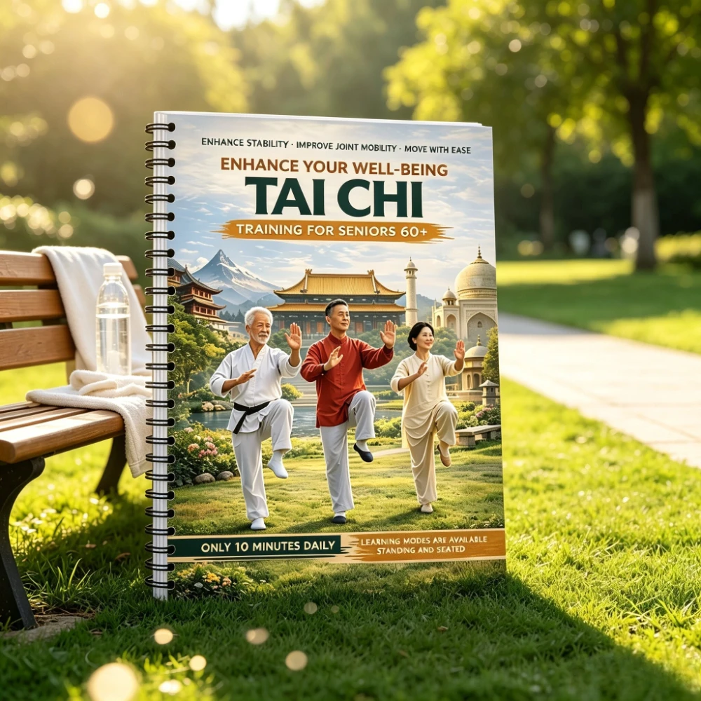 Portable coil elderly Tai Chi notebook, ten minute short-term training to enhance limb flexibility and prevent falls