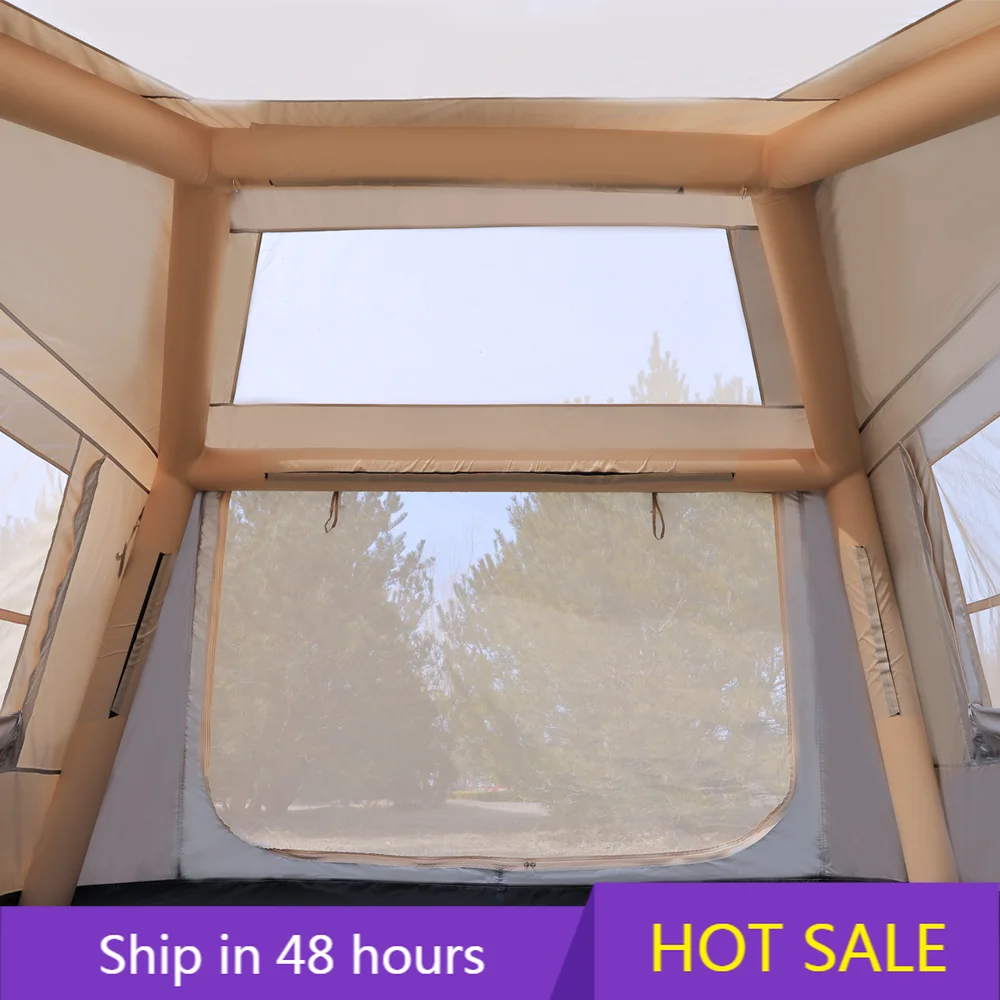 

Large Family Camping Tent Easy 4-Season Waterproof and Sunproof with Mosquito Net Portable Oxford Fabric Inflatable Tent