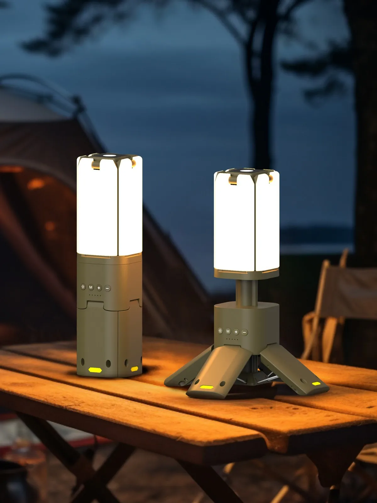 

14000mAh Rechargeable LED Multifunctional Camping Light Dimmable Telescopic Magnetic Lantern Cordless Design Portable Hiking