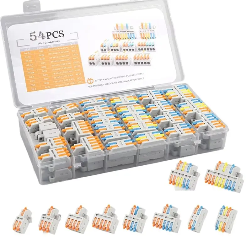ABBP-Universal Wire Conductor Connector Quick Compact Type Terminal Block Electrical Cable Splitter Boxed With Lever