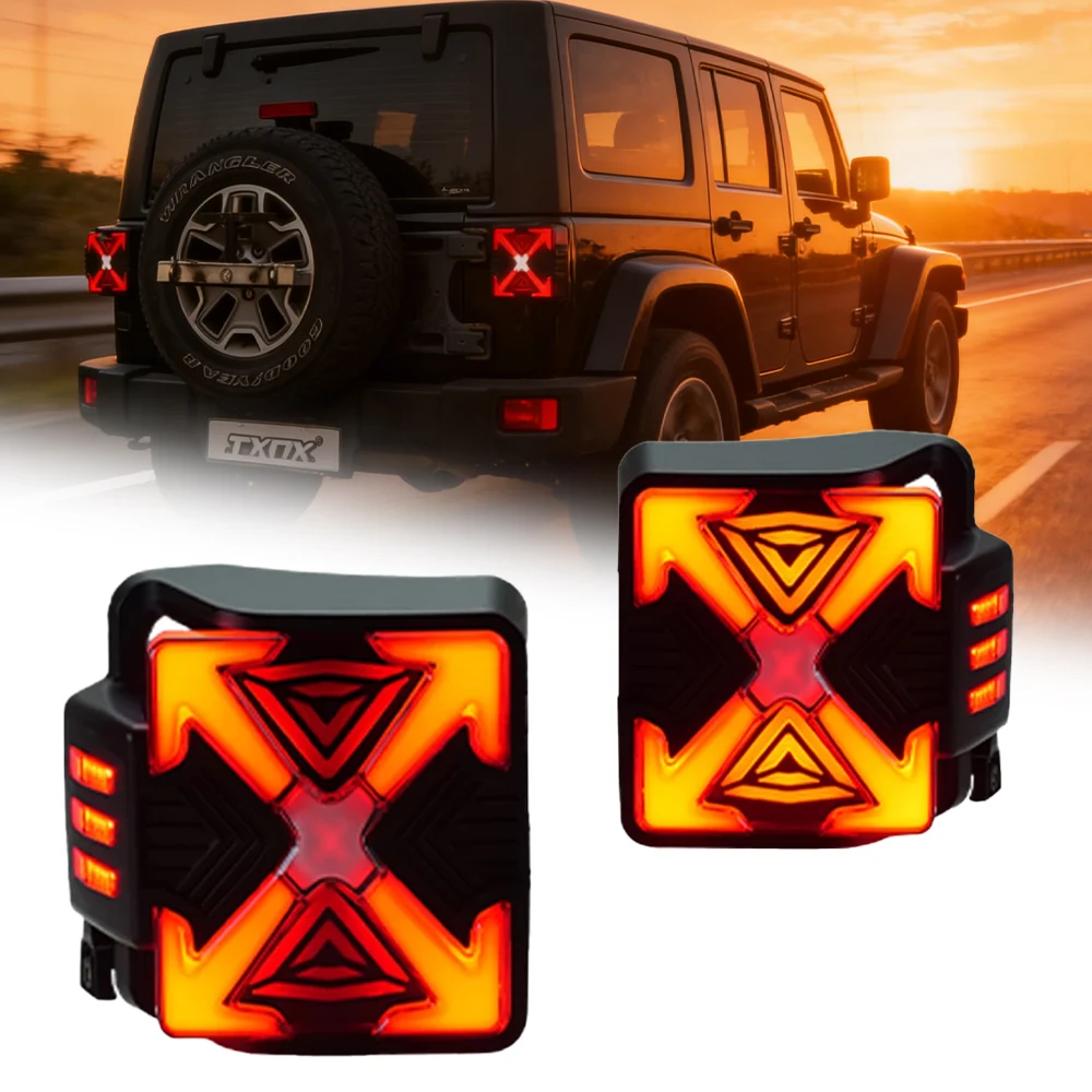

Задние фонари TYPY для Jeep Wrangler 2006-2024, светодиодные задние фонари, дневные ходовые огни, динамические указатели поворота