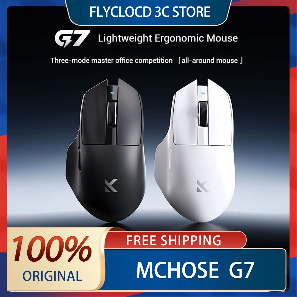 New Mchose G7 Pro Wireless Mouse Paw3395 Tri Mode Gaming Mouse Lightweight Ergonomics 55g Customized Office Pc Gamer Accessory