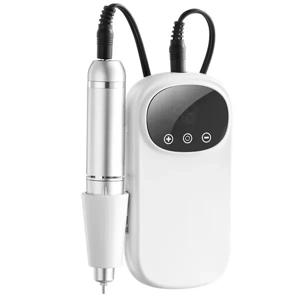Electric Rechargeable Nail Drill, 35,000RPM Portable CordlNail E File Machine, LCD-Display Acrylic Gel Grinder Tool with 6