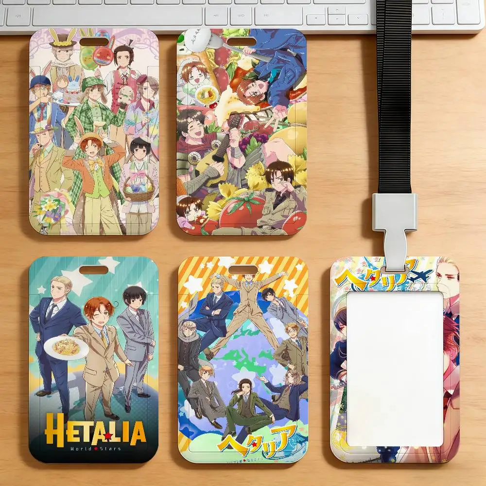 Cartoon H-Hetalia World Star Kartenhalter für Studenten, Campus-Essenskarten, öffentliche Verkehrsmittel, U-Bahn-Kartenetui