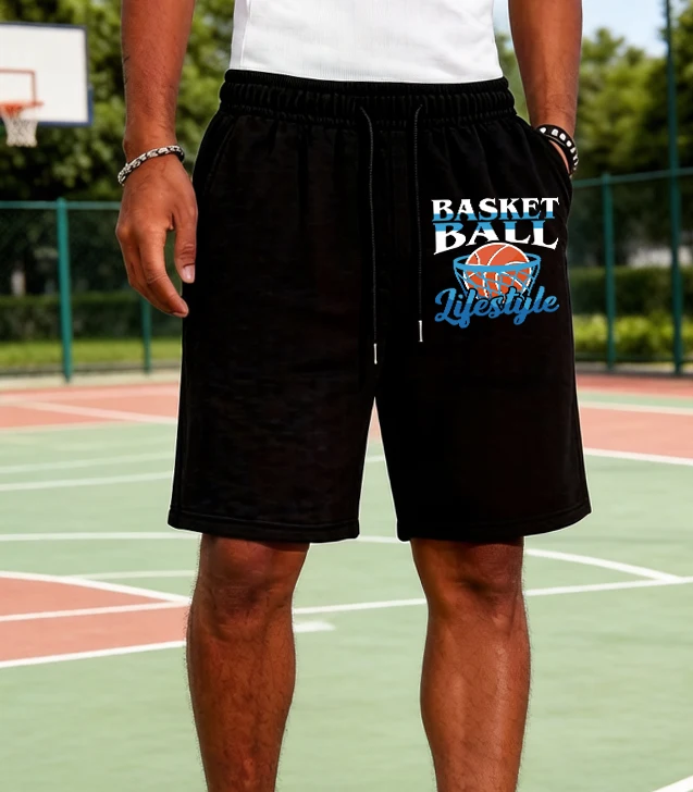 

Basketball Lifestyle Prints Men'S S-2Xl Black Hip Hop Sportpants Simple Summer Swimming Trunks Youth Comfortable Man Shorts