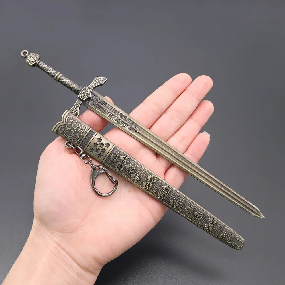 Arme de jeu Anime entourant l'épée de chevalier sans-abri, fourreau en alliage de zinc, modèle d'arme, artisanat, décoration, jouets de collection, 22cm