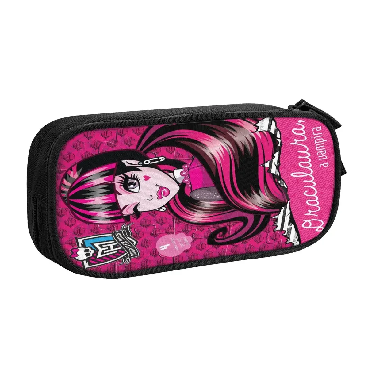 Monsters High Anime Kawaii Pencil Case Boy Girl Large Capacity Gothic Pink Dolls Pencil Pouch Students Stationery