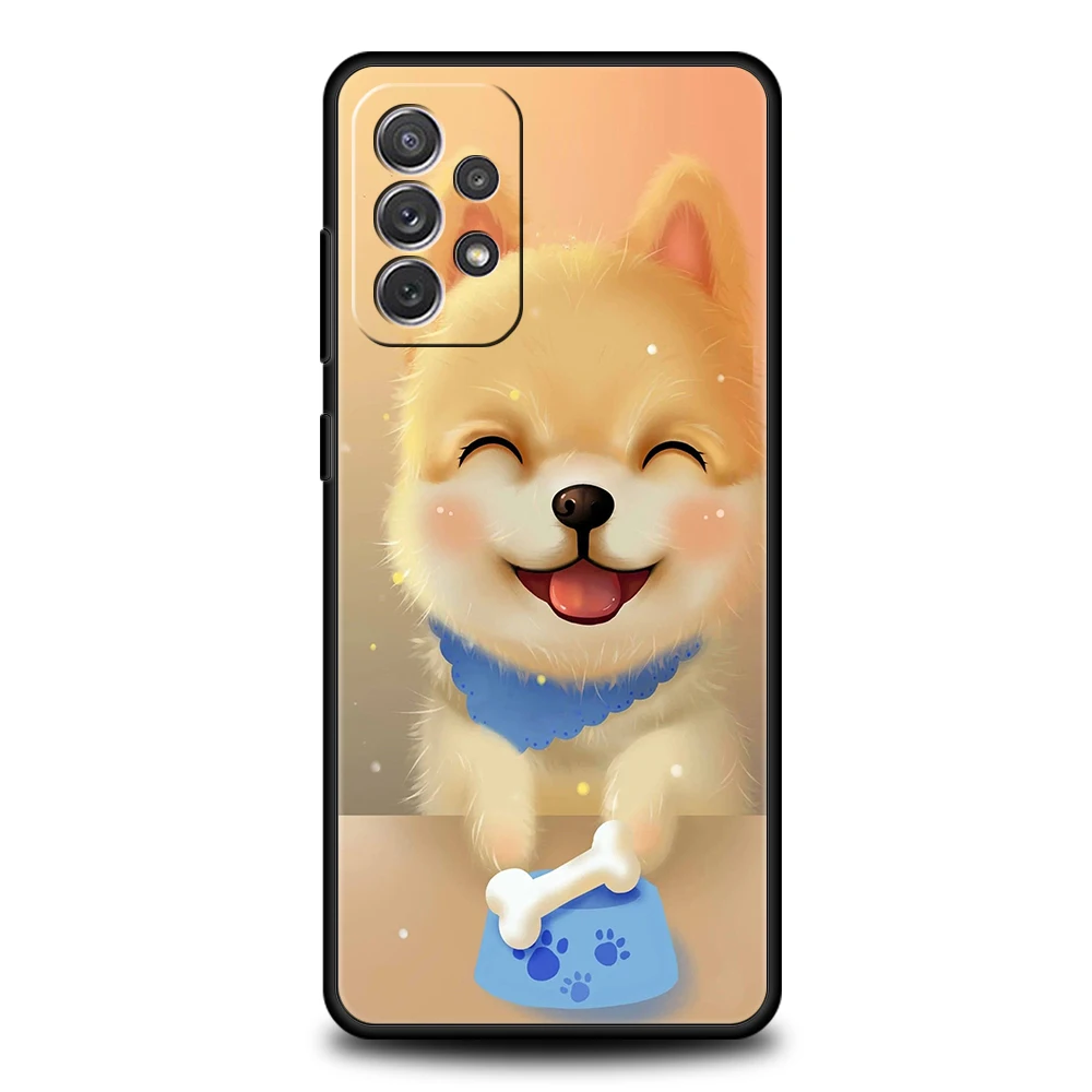 Casing ponsel kartun anjing, pelindung lembut Capas untuk Samsung Galaxy A15 A14 A25 A54 A34 A51 A71 A72 A73 A32 A52 A52S A11 A21S A31 A41 5G