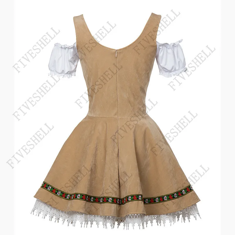 Costume Médiéval d'Oktoberfest, Tenue de Serveuse, Tenue Cosplay, Carnaval d'Halloween, Robe de Soirée de Barrage, 2024