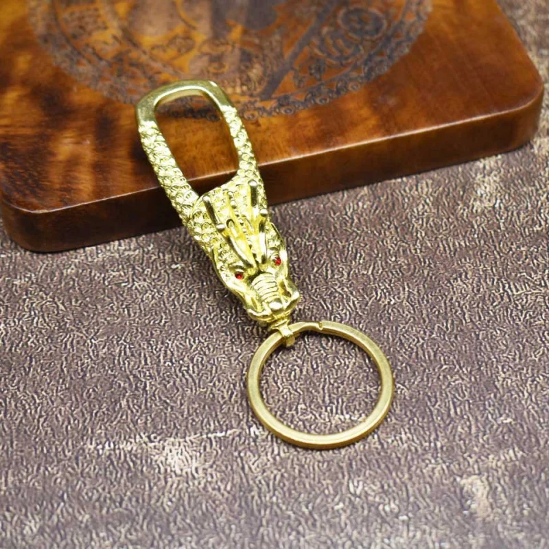 Brass Faucet Vintage Retro Gold Plated Craft Key Ring Car Keychain Pendant Street Stall Scenic Spot