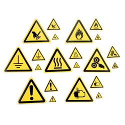 5Pcs segnali di avvertimento adesivi Logo etichette di sicurezza di sicurezza etichette di avvertimento a prova di olio d'acqua Wall Machine Sticker decorazioni per feste di compleanno