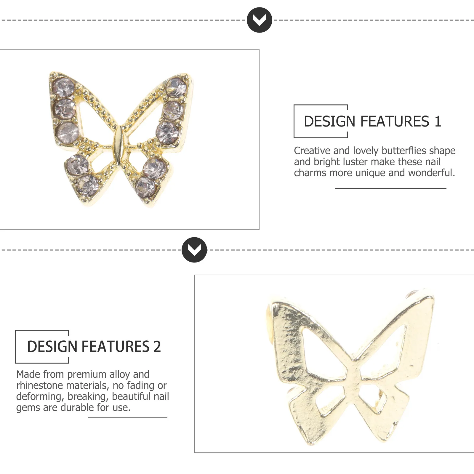 20 Pezzi di Decorazioni per Unghie a Forma di Farfalla, Strass Lucidi per Nail Art, Accessori per Donne, Decorazioni Fai-da-Te per Borse, Scarpe e Vestiti