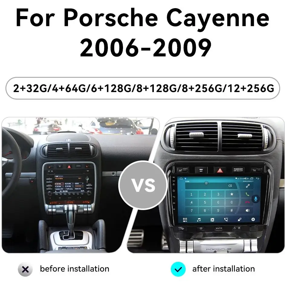 

Android 14 Carplay 9 Inch Car Radio For Porsche Cayenne 2006-2009 GPS Navigation Multimedia Player Auto Stereo Head Unit