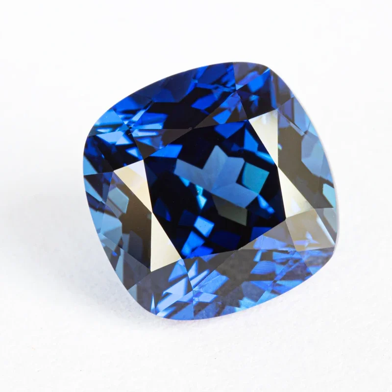 Lab Grown Sapphire Royal Blue Colour Square Cushion VVS1 Charms Beads Diy Jewelry Making Materials Selectable AGL Certificate