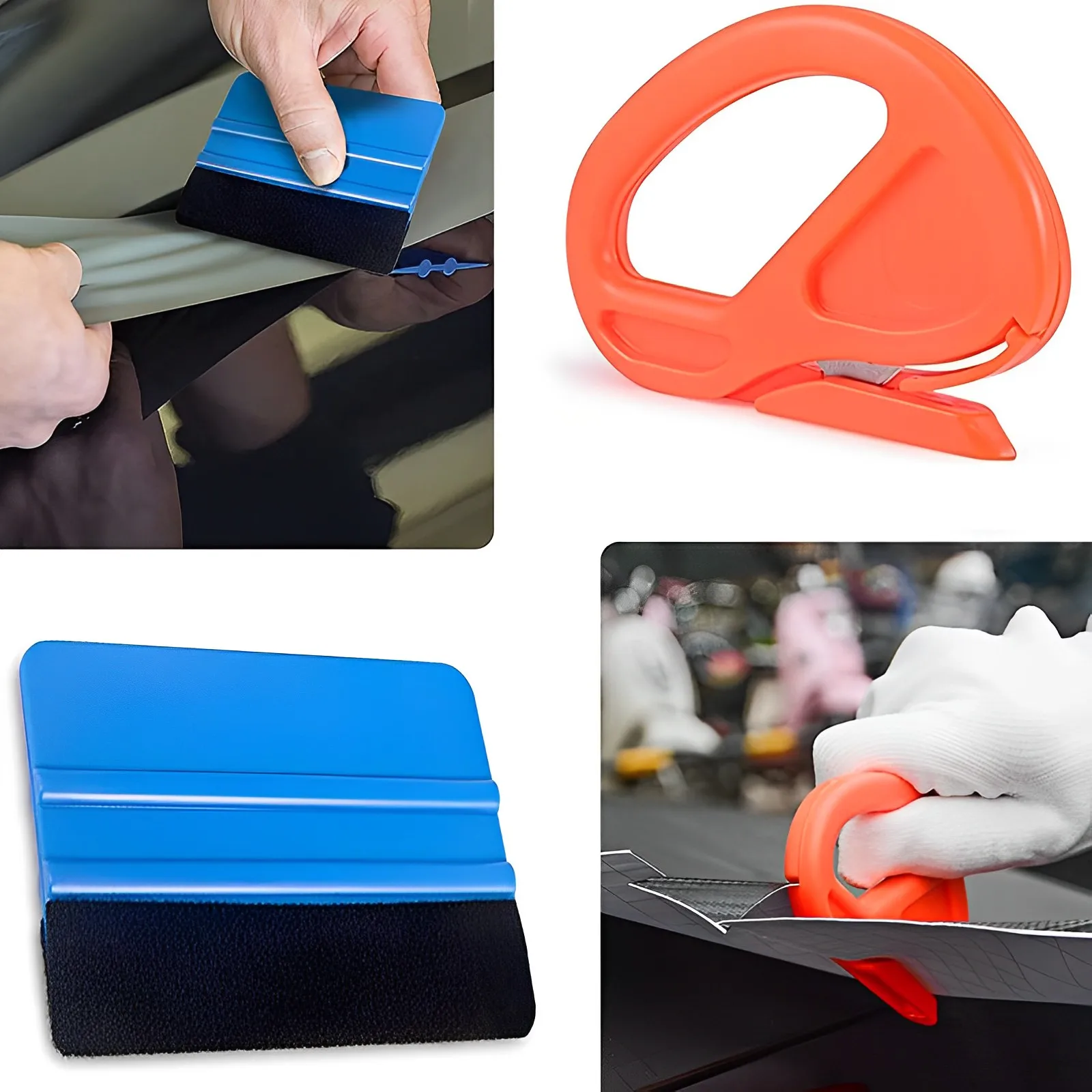 Car Film Wrap Tool Car Vinyl Wrap Film Squeegee Scraper Tool Window Carbon Fiber Tinting Film Cutter Car Wrap Tool Vinyl Spatula