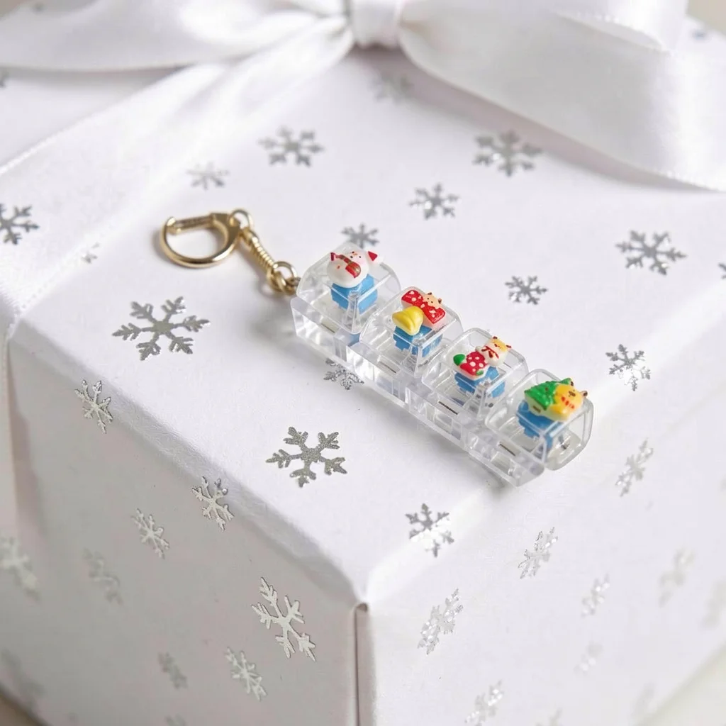 Portable Keychain Rgb 7 Color Gradient Anxiety Relief  Fidget Clicker Crisp Clicking Christmas Themed Fidget  For Stress
