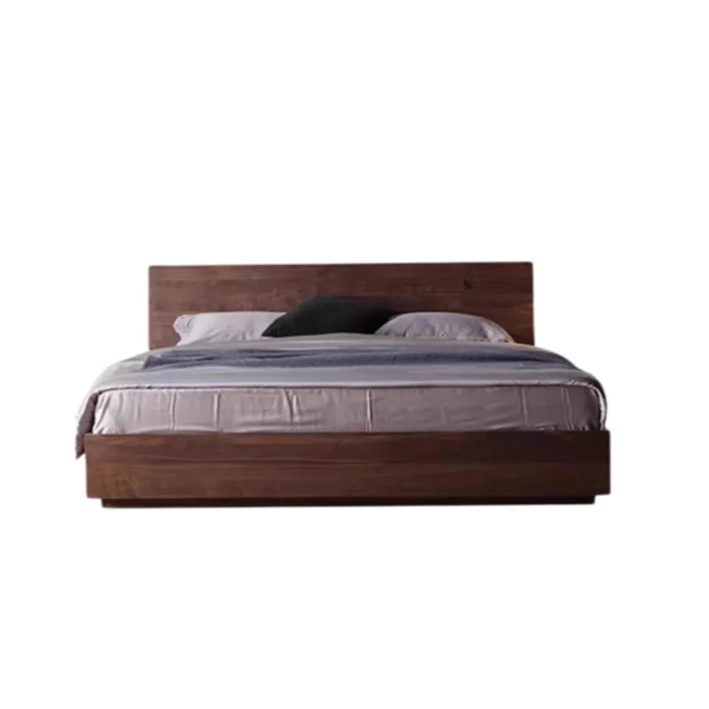 

North American Black Walnut Double Bed Nordic Simple High Box Storage Drawer Solid Wood High Box Full Solid Wood
