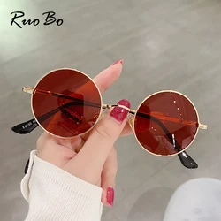 RUOBO Colorful Polarized Round Brand Designer Metal Frame Sunglasses Eyewear For Men and Women Driving Outdoor Sun Glasses UV400