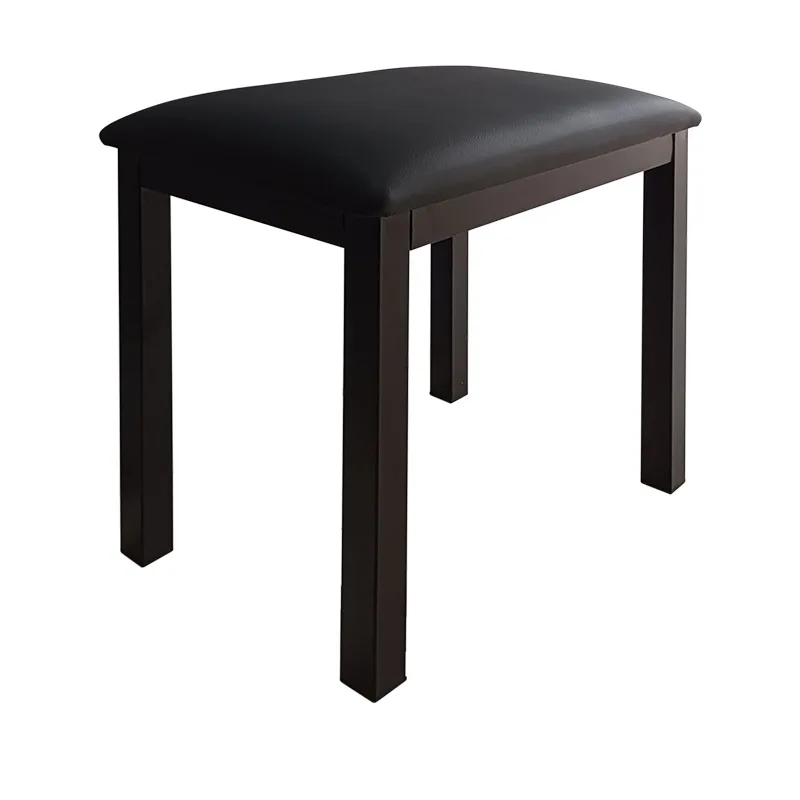 Black Single Piano Bench Metal Frame Padded Leather Seat for Digital Piano Keyboard
