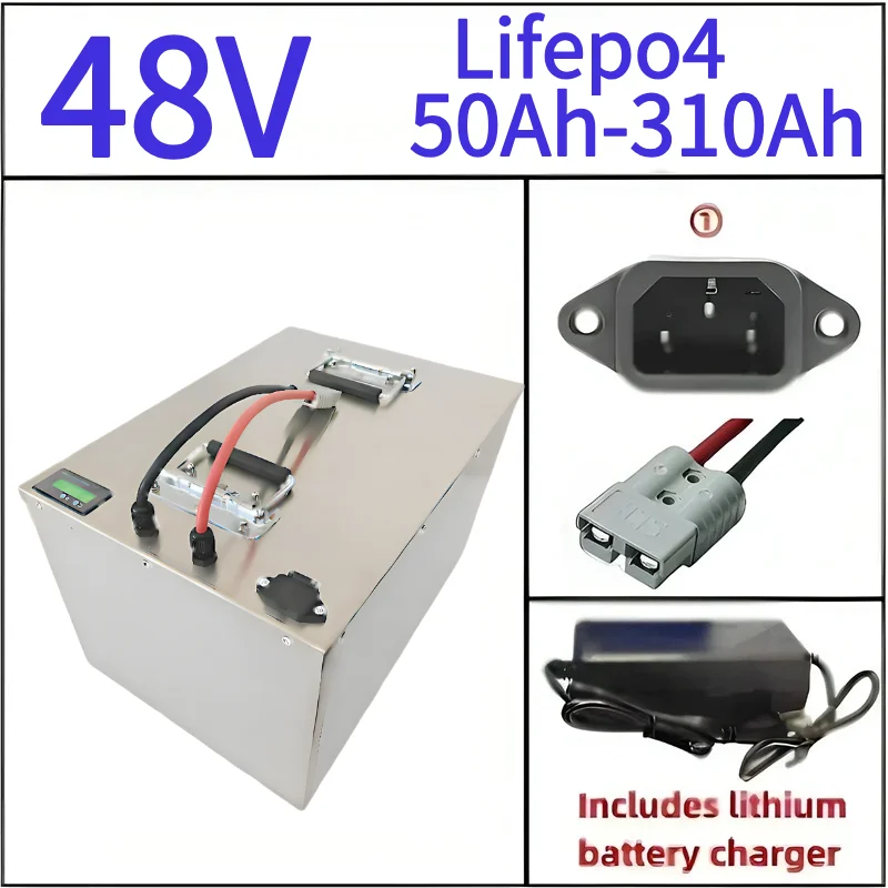 

48V 50Ah 100Ah 150Ah 200Ah 300Ah Lifepo4 Lithium Battery pack bluetooth Parellel for Solar system 3000W 5000W 6000W Inverter