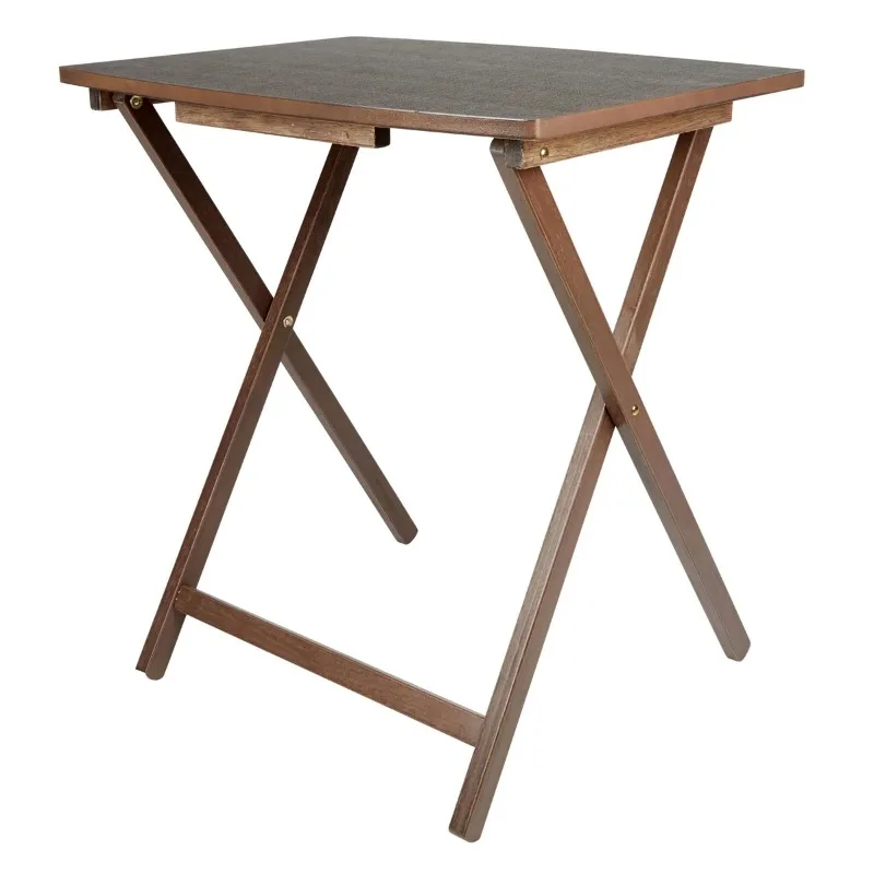 Indoor Oversized Single Folding Tray Table, Espresso, 26