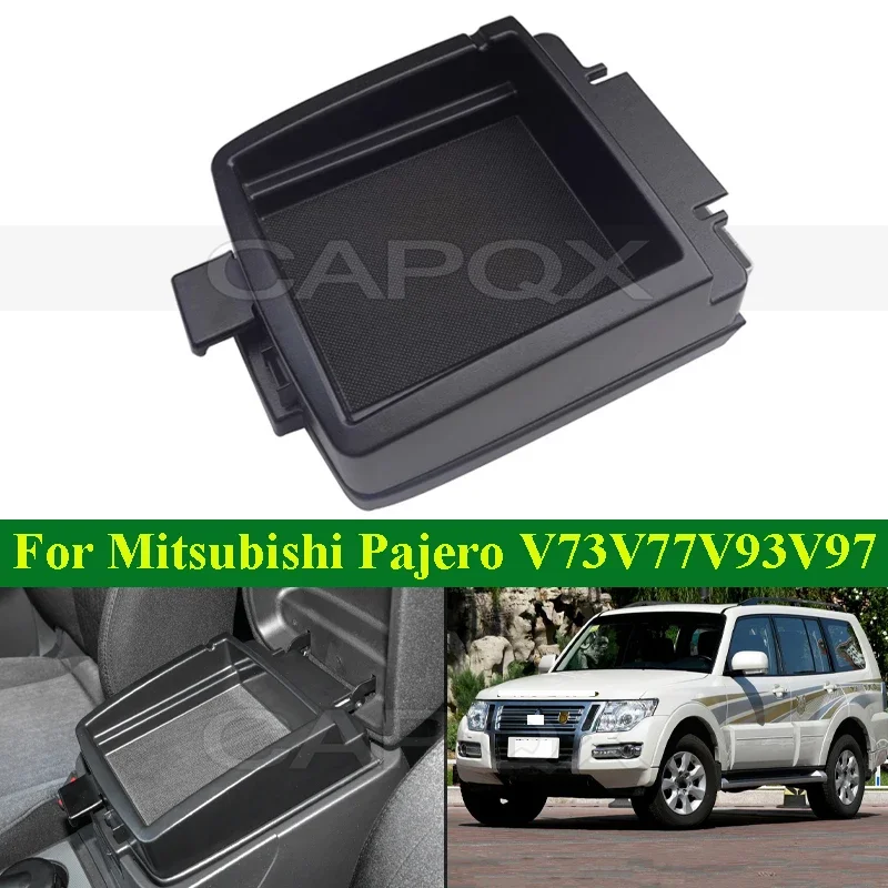 

CAPQX Center Console Sliding Storage Box For Mitsubishi PAJERO V73 V77 V93 V97 Center Armrest Storage Box Handrail Box