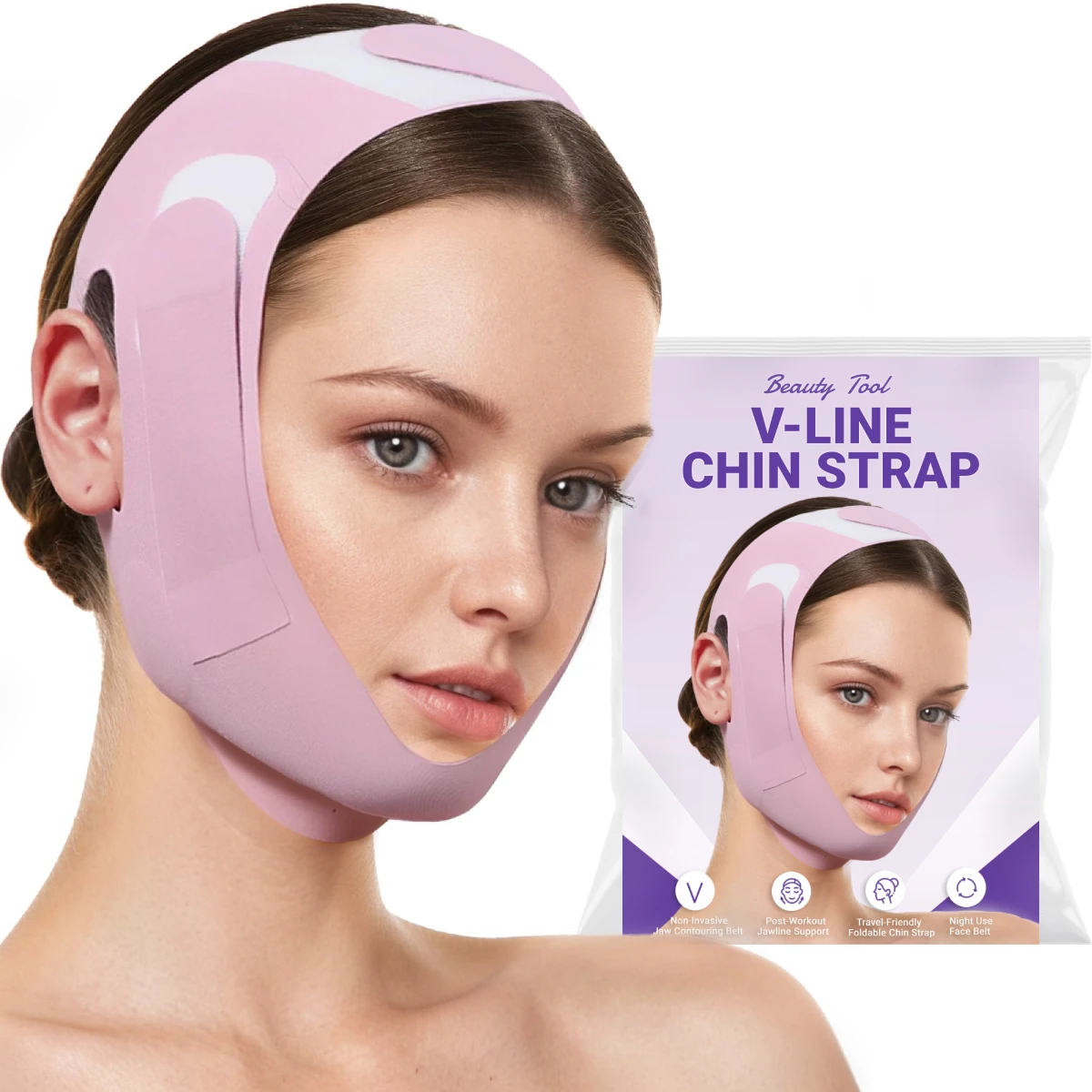 V Line Lifting Chin Strap Reusable Adjustable Face Lift Mask Chin Strap For Double Chin For Women