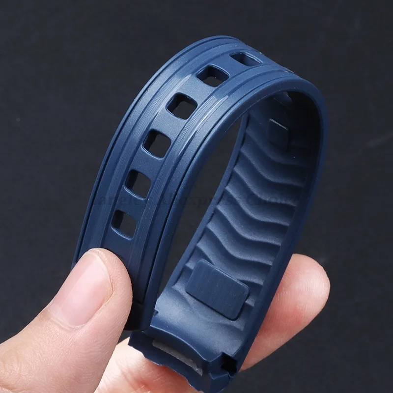 20mm Rubber Strap for Omega Seamaster 300 Curved End Wristband Men\'s Bracelet Silicone Waterproof Replacement Watch Accessories