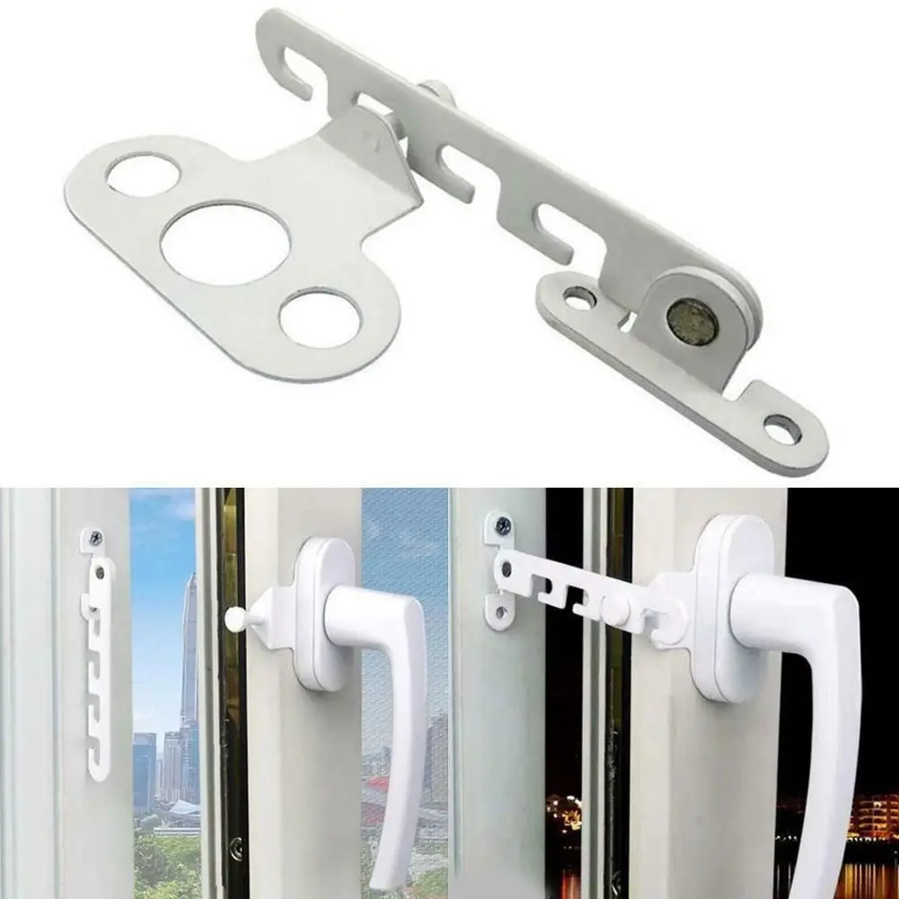 

Safety Protection for Door Windows Home Security Window Limiter Latch Position Stopper Casement Wind Brace Sash Lock