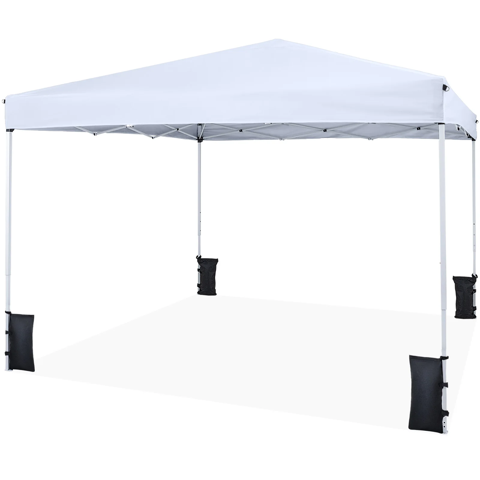 

10 X 10 FT Pop up Canopy Tent w/ Carrying Bag, 4 Sandbags, 8 Stakes, 4 Wind Ropes