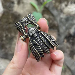 1 Set ottone bianco testa di morte cicala Paracord grillo fai da te parte braccialetto fibbia EDC indossare regalo per uomo donna braccialetto gioielli