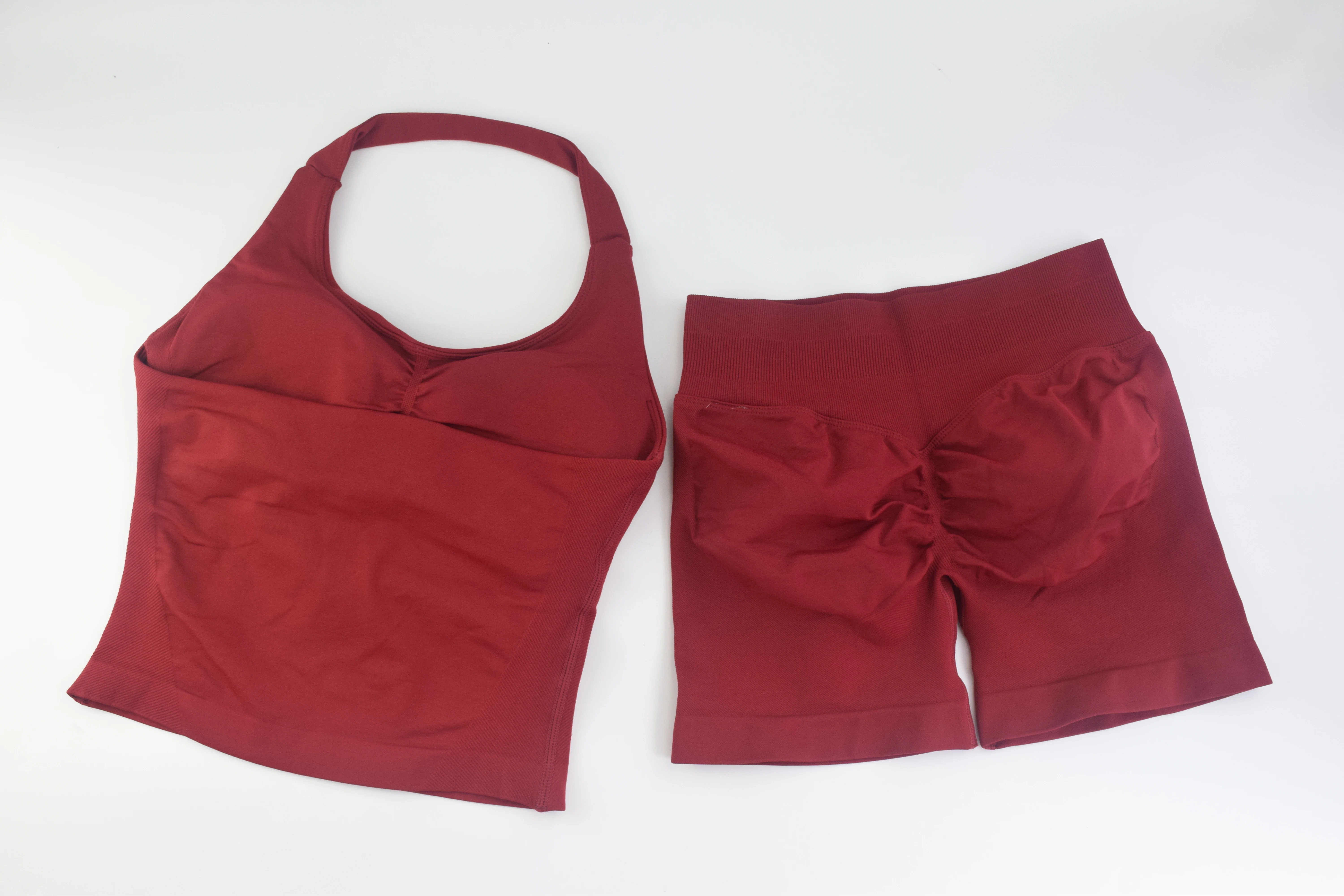 2 قطع الصالة الرياضية مجموعة النساء بلايز عالية الخصر السراويل عارية الذراعين الرسن الصالة الرياضية دعوى اللياقة البدنية الملابس الرياضية تجريب مجموعات لا شعار