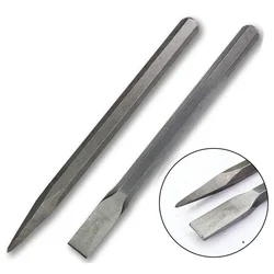 1PC Pointed/Flat Mouth Chisel Handmade Alloy Tungsten Steel Chise Stone Splitting Chisel For Carving Stone Masonry Tools