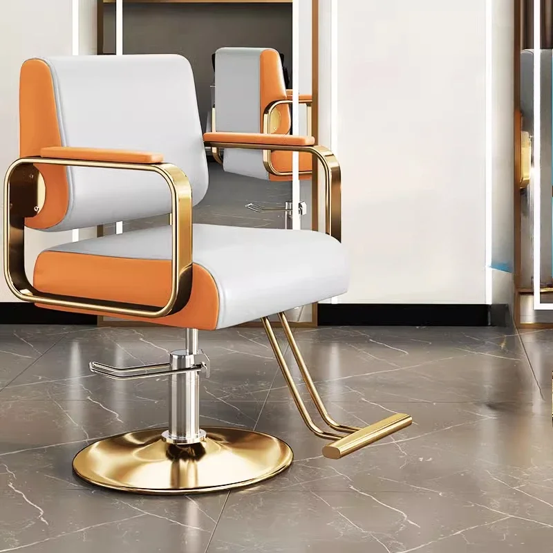 

Mat Chair Equipment Luxury Armrests Barber Chairs Food Pedal Professional Three-stage Air Pump Beauty Salon Furniture