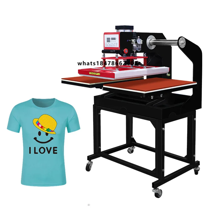 Nueva Máquina de Transferencia de Calor Neumática de Doble Calentamiento de 60 x 40 cm, 24''x 16'', Semiautomática para Impresión de Placas en Prendas de Vestir, Gran Venta
