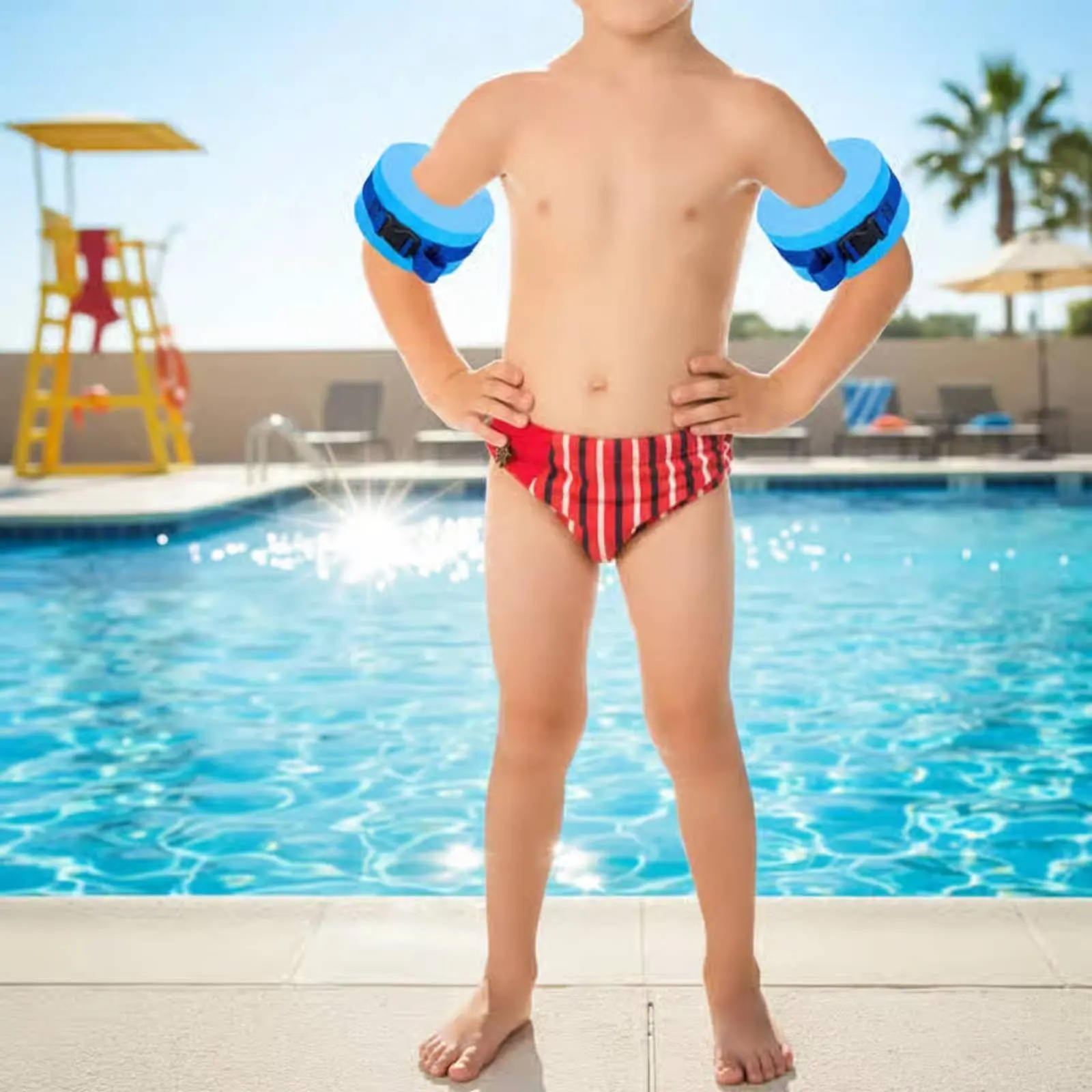 

2 Pieces Leg Buoyancy Aid Band Adjustable Buckle Arm Buoyancy Aid Loop Swim Arm Bands Soft Foam Water Safety Gear Lightweight