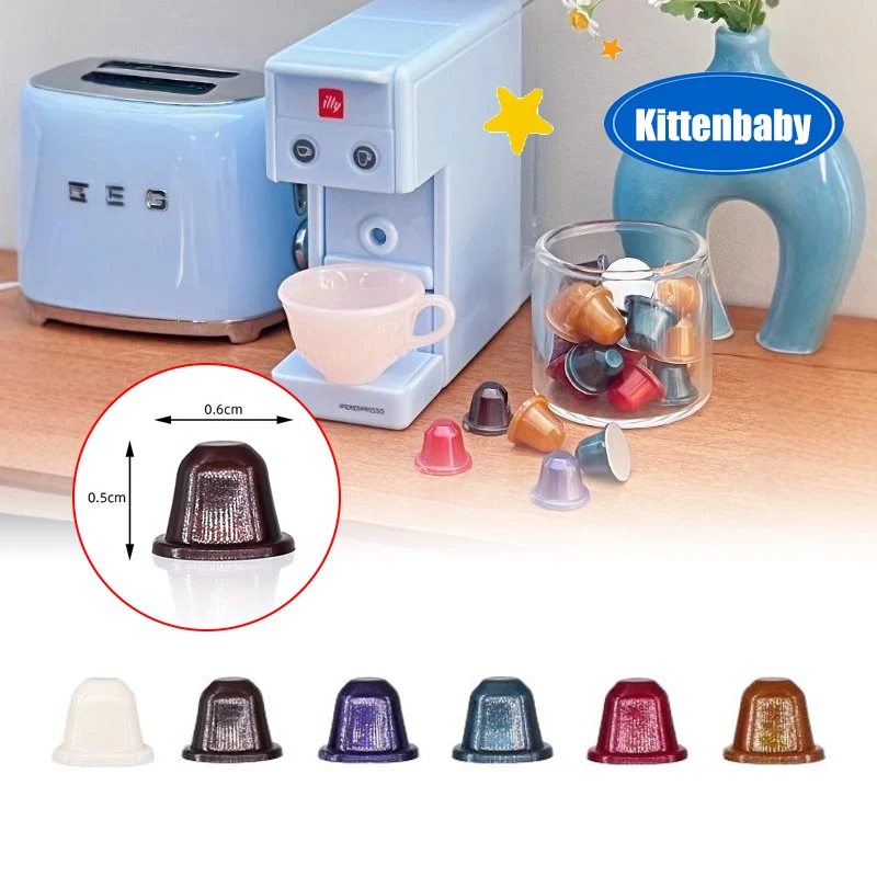 

1 комплект, аксессуары для электрической кофемашины, игрушки 1/6, кукольный домик, миниатюрная кухонная сцена для выпечки, мини-моделирование капсулы, модель кофе