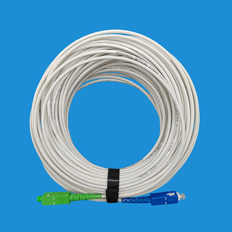 

Бронированный оптоволоконный патч-корд SC длиной 100 м SC/FC/LC/E2000, низкая отражение, индивидуальная длина и разъемы (белый симплекс SM) Оптовая продажа